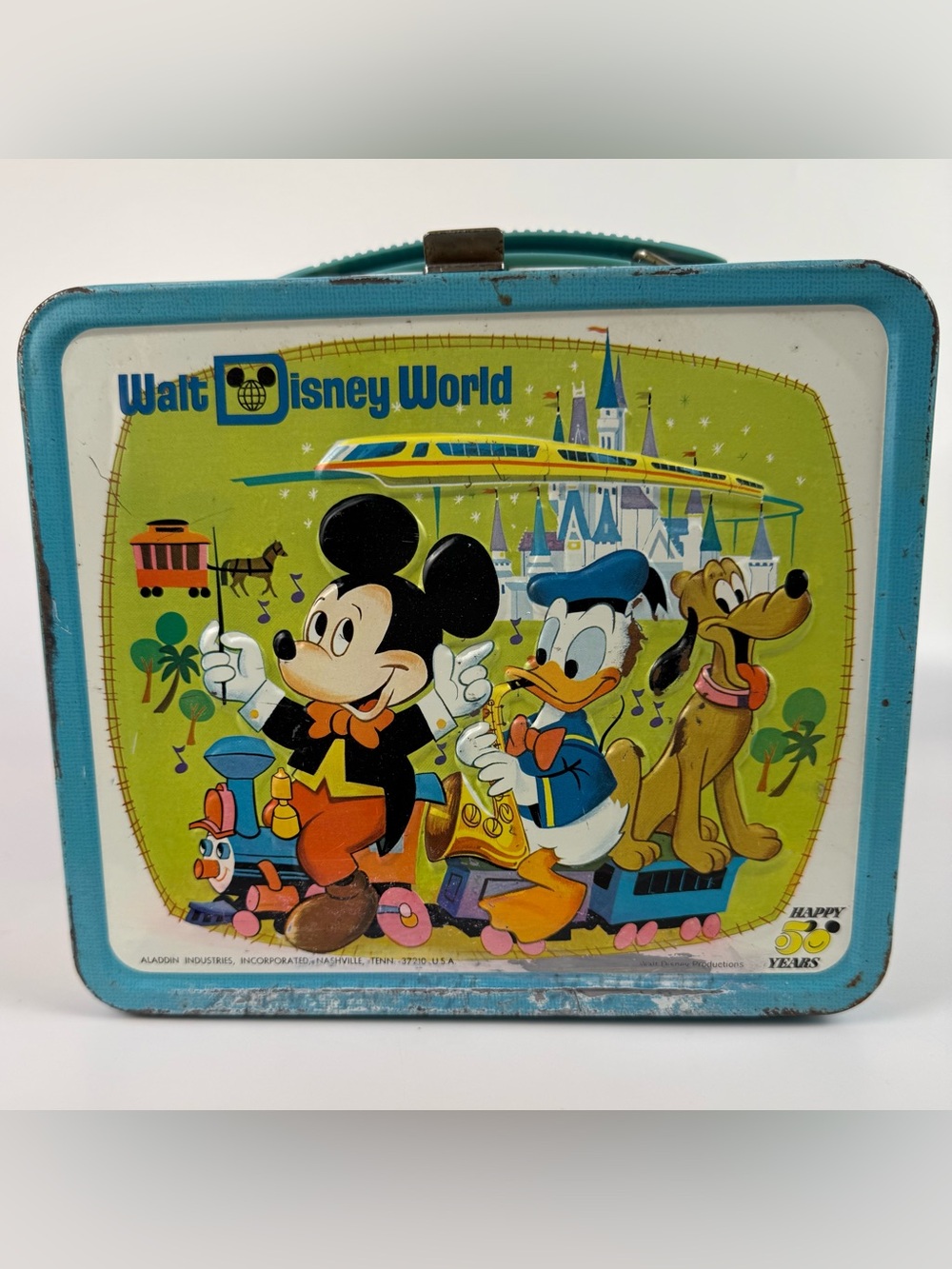 Walt Disney Aladdin Industries Vintage 1970s Metal Mickey Mouse Lunch Box Only